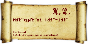 Mátyási Márió névjegykártya